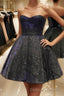 A-Line/Princess Strapless Short/Mini Homecoming Dress With Ruffles