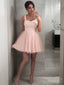A-Line/Princess Straps Short/Mini Stretch Crepe Homecoming Dresses