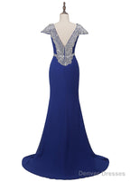 A-Line/Princess Sweep Train Chiffon Prom Dresses
