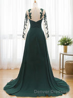 A-Line/Princess Sweetheart Sweep Train Chiffon Mother of the Bride Dress With Appliques Lace