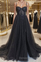 A-Line/Princess Sweetheart Sweep Train Prom Dress With Leg Slit