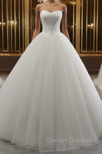 A-Line/Princess Tulle Sweetheart Wedding Dress