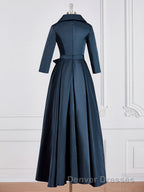 A-Line/Princess V-neck Asymmetrical Satin Mother of the Bride Dress With Belt/Sash