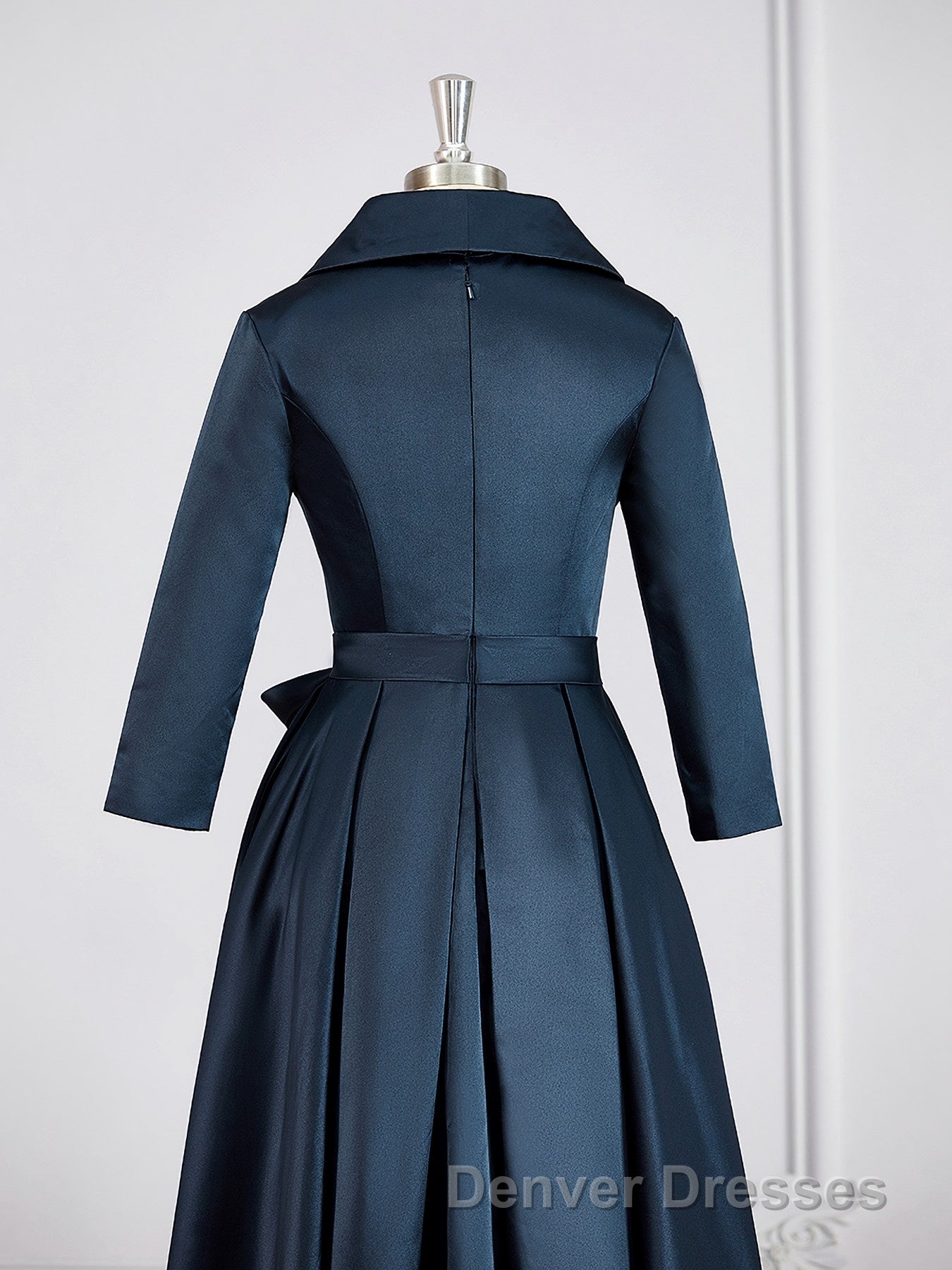 A-Line/Princess V-neck Asymmetrical Satin Mother of the Bride Dress With Belt/Sash