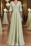 A-Line/Princess V-neck Floor-Length Chiffon Mother of the Bride Dress
