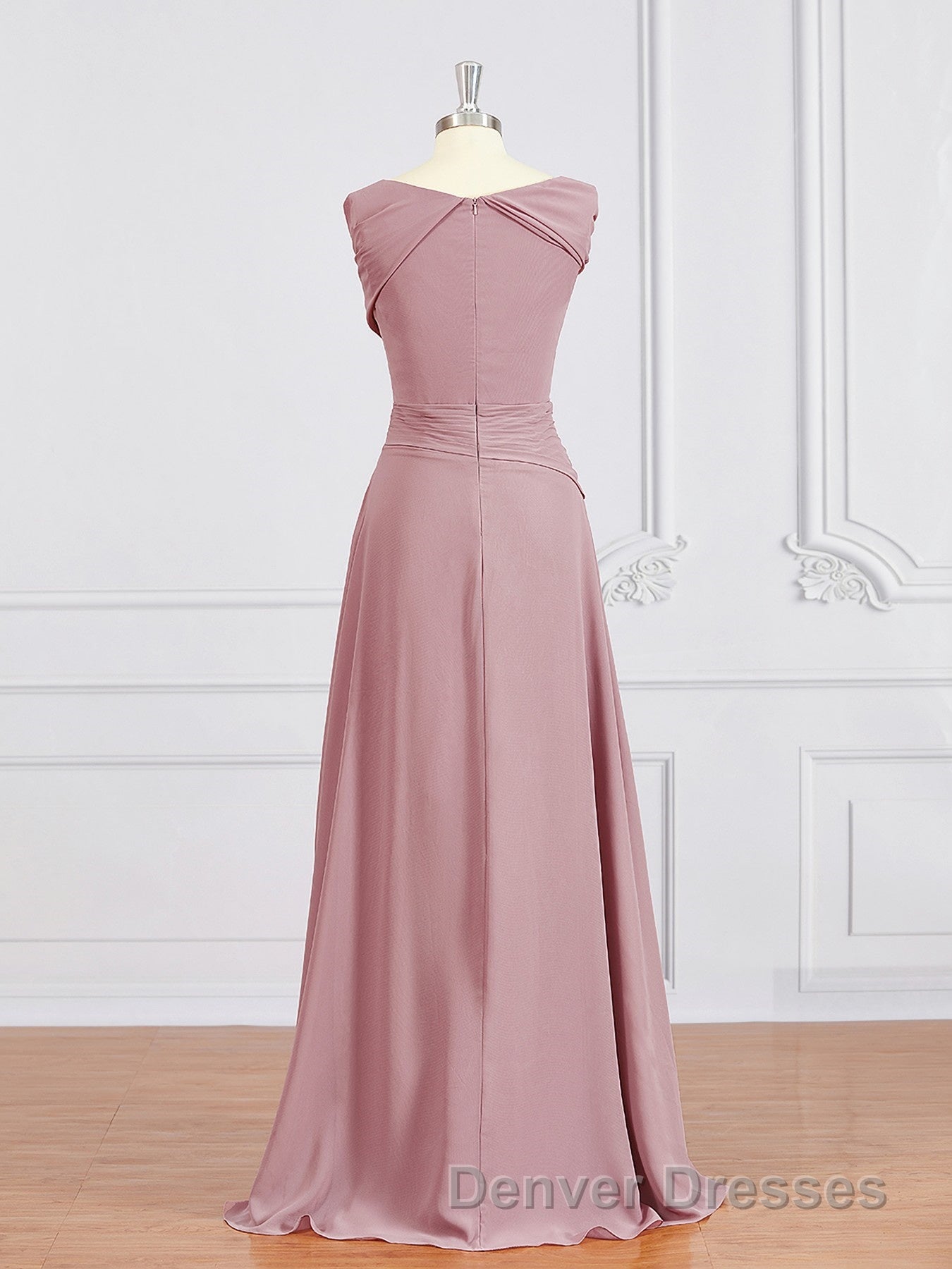 A-Line/Princess V-neck Floor-Length Chiffon Mother of the Bride Dress