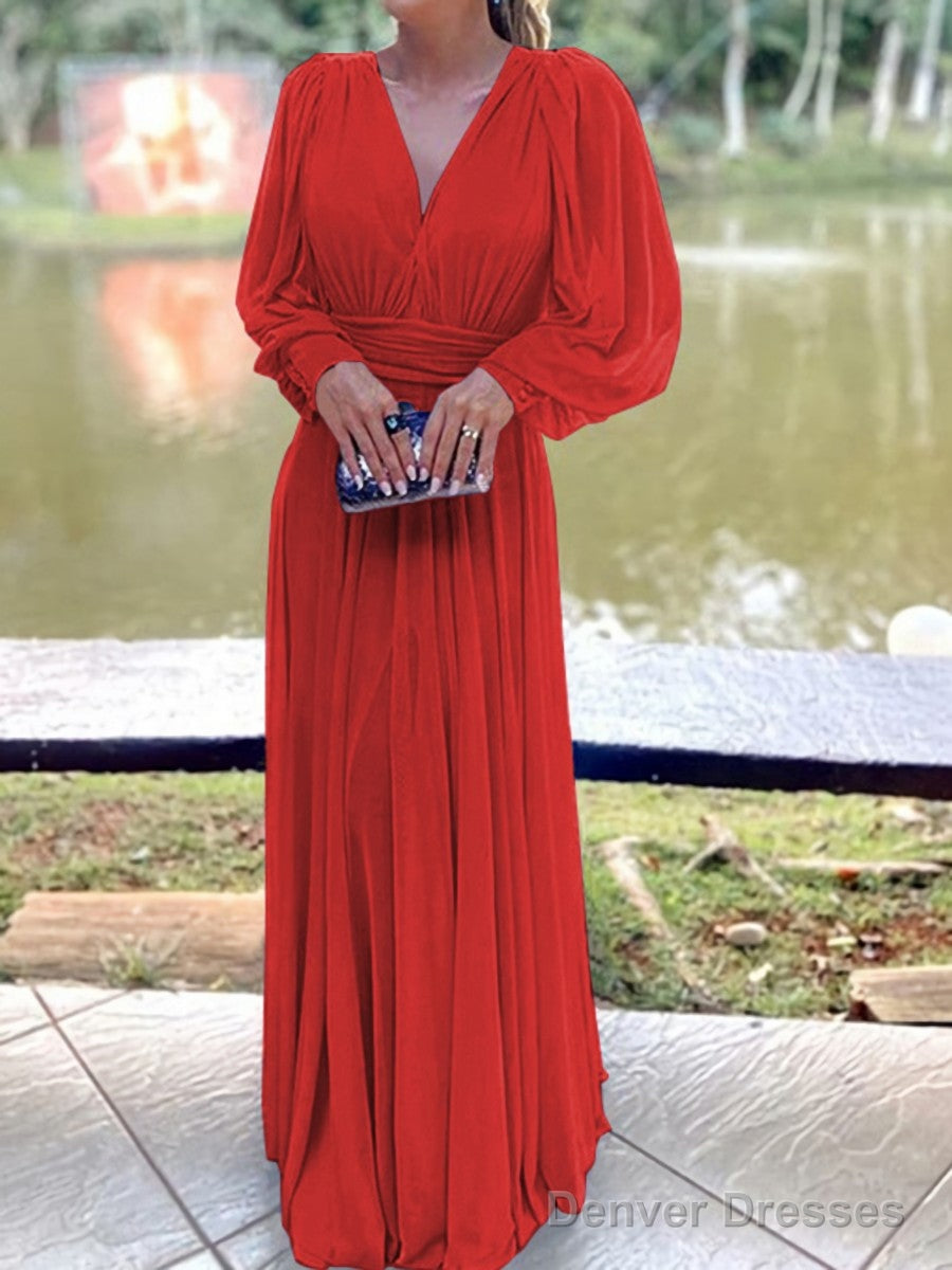 A-Line/Princess V-neck Floor-Length Chiffon Mother of the Bride Dresses With Ruffles