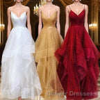 A-Line/Princess V-neck Floor-Length Prom Dress