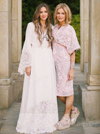 A-Line/Princess V-neck Sweep Train Chiffon Wedding Dresses With Belt/Sash