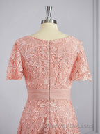 A-Line/Princess V-neck Tea-Length Chiffon Mother of the Bride Dress With Appliques Lace