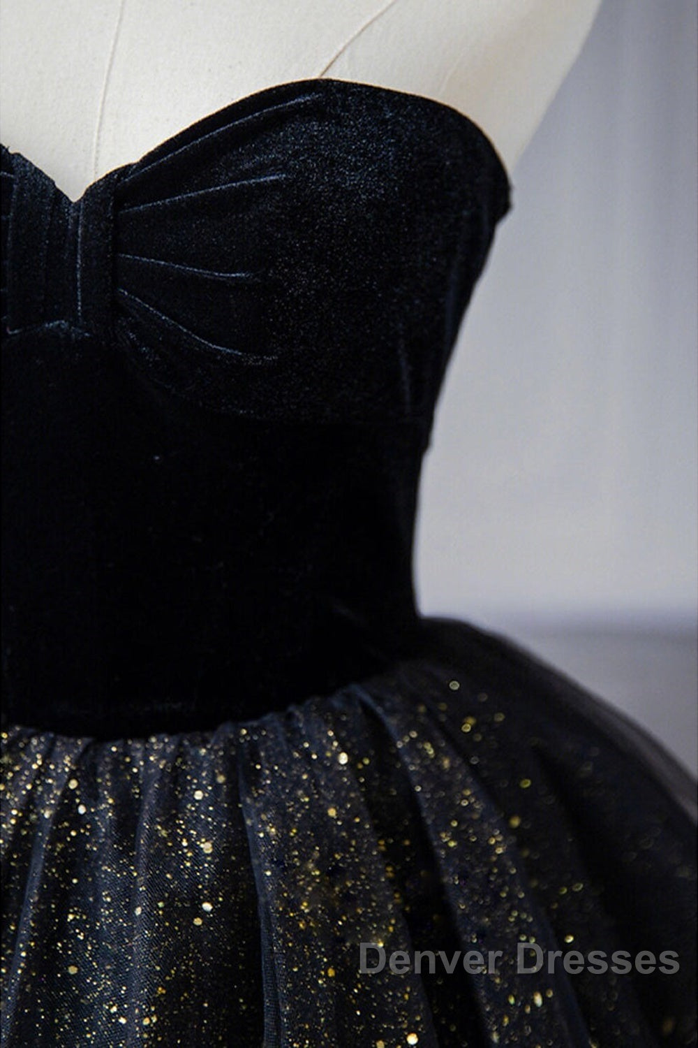 A-Line Prom Dress Black Dress Dress Formal Birthday Floor Length Sleeveless Strapless Tulle With Ruched Sequin