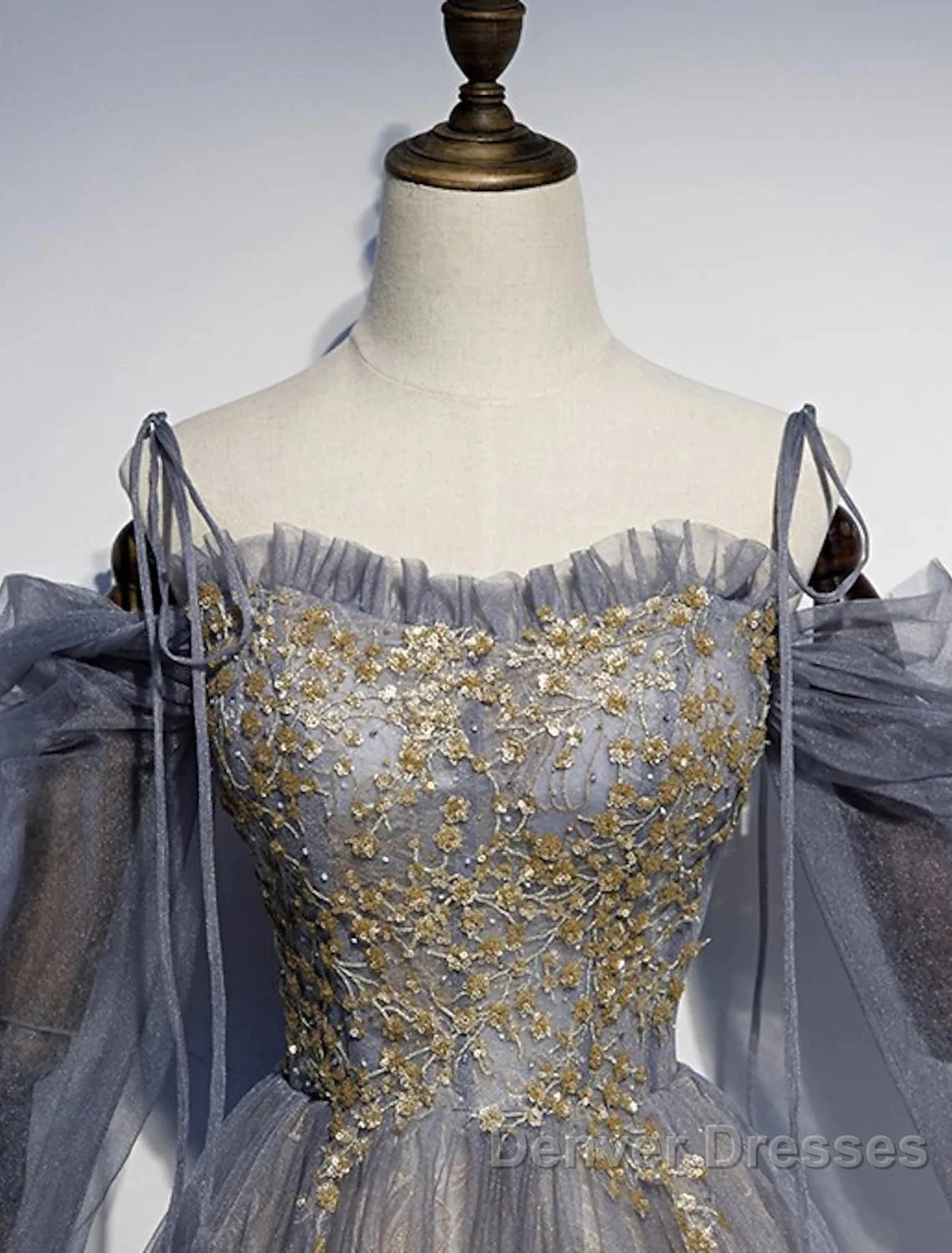 A-Line Prom Dress Dress Wedding Floor Length Strap Tulle With Sequin Embroidery