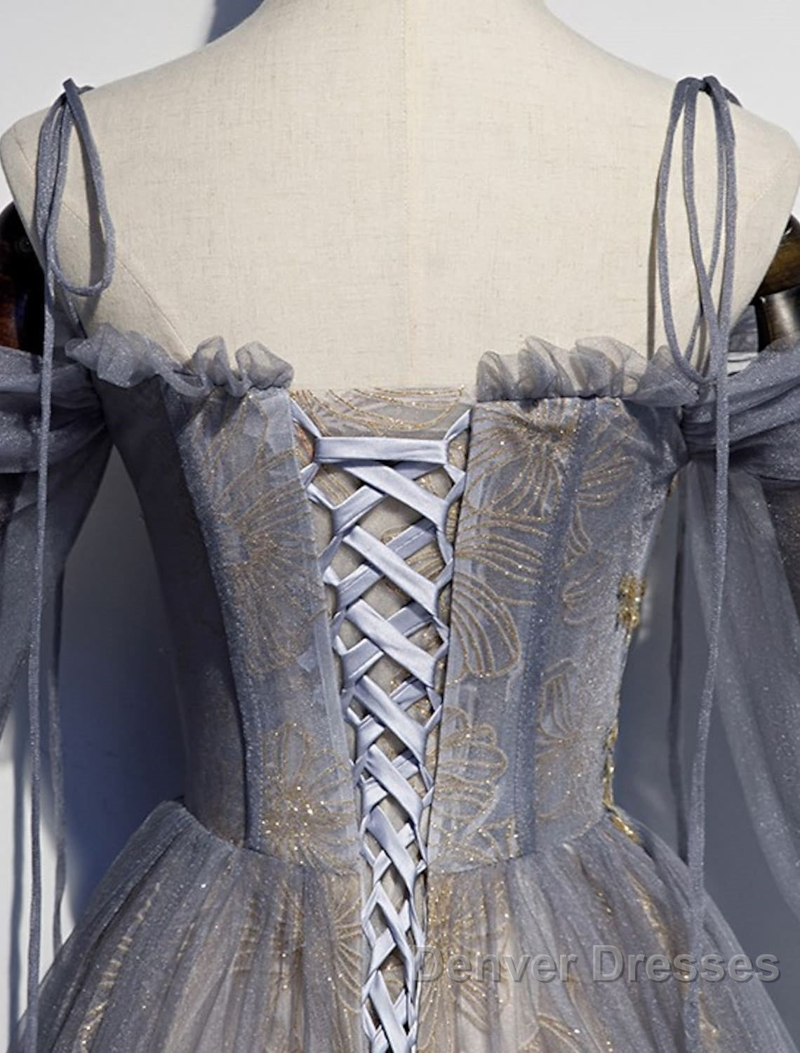 A-Line Prom Dress Dress Wedding Floor Length Strap Tulle With Sequin Embroidery