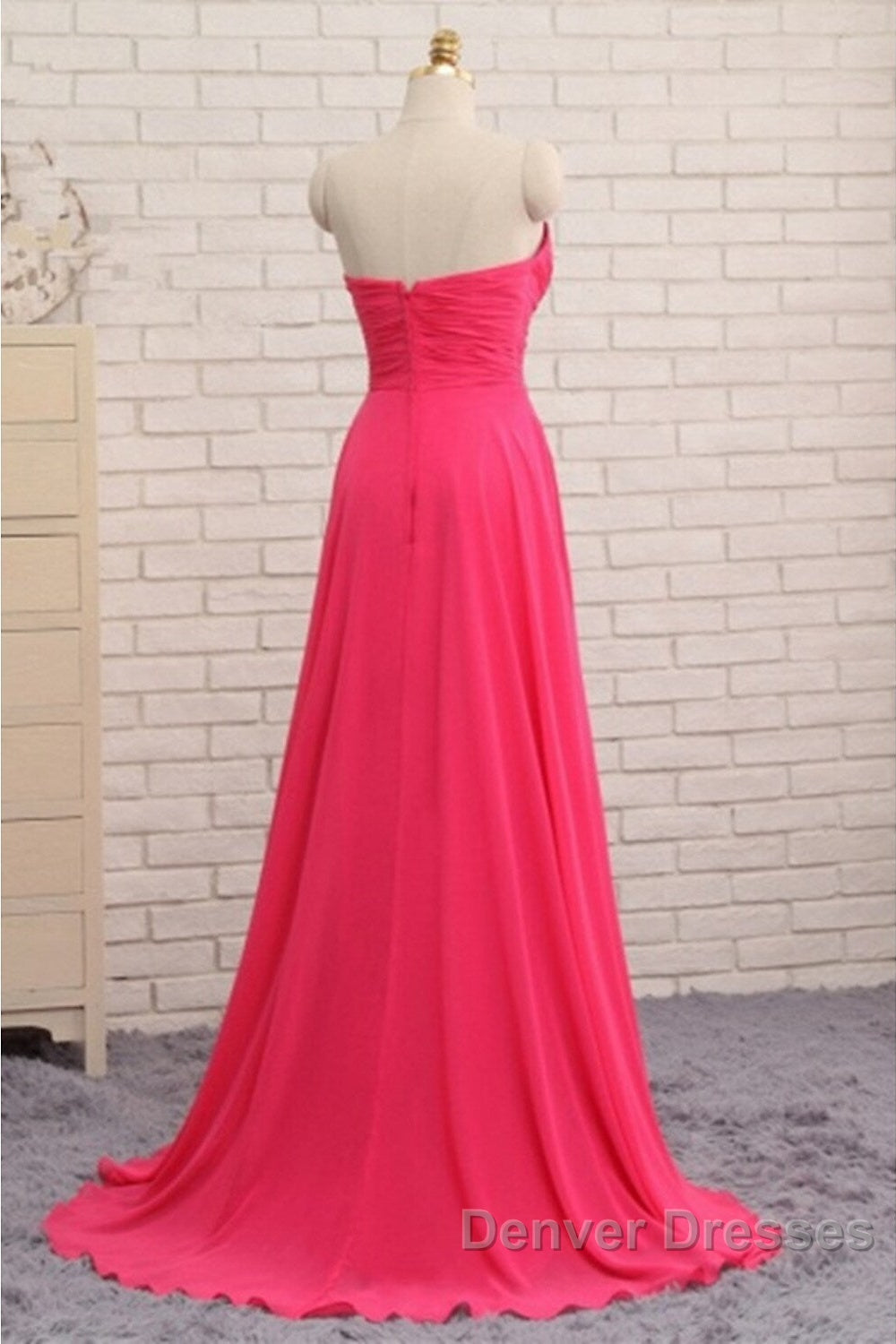 A-Line Prom Dress Elegant Dress Formal Asymmetrical Sleeveless Strapless Chiffon Backless With Rhinestone Ruched Ruffles Secondary image