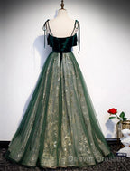 A-Line Prom Dress Glittering Dress Wedding Guest Engagement Floor Length Sleeveless Spaghetti Strap Organza With Sequin