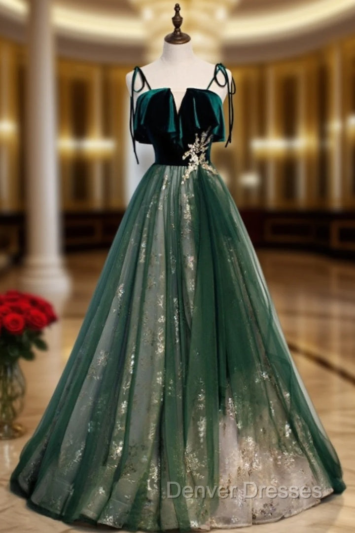 A-Line Prom Dress Glittering Dress Wedding Guest Engagement Floor Length Sleeveless Spaghetti Strap Organza with Sequin Masquerade Dress dress to impress Main image