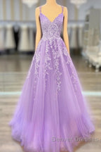 A-Line Prom Dress Maxi Dress Formal Court Train Sleeveless Spaghetti Strap Stretch Chiffon With Appliques Shouder Flower