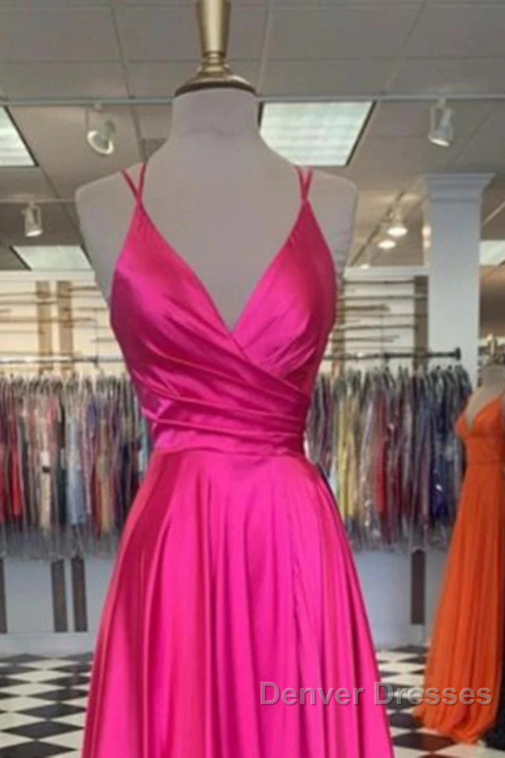 A-Line Prom Dress Sexy Dress Formal Floor Length Sleeveless Spaghetti Strap Bridesmaid Dress Charmeuse With Slit