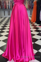 A-Line Prom Dress Sexy Dress Formal Floor Length Sleeveless Spaghetti Strap Bridesmaid Dress Charmeuse With Slit