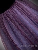 A-Line Prom Dress Sparkle & Shine Dress Prom Floor Length Short Sleeve Scoop Neck Tulle With Sequin