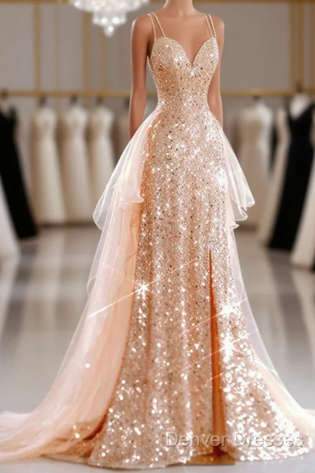 A-Line Prom Dress Sparkle & Shine Dress Sweet 16 Birthday Floor Length – Denver Dresses