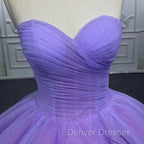 A Line Purple Lace Sweetheart With Corset Back Quinceanera Dress