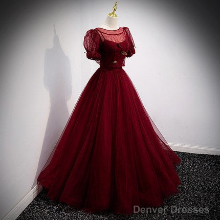 A Line Red Long Prom Dresses Secondary image