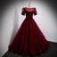 A Line Red Long Prom Dress