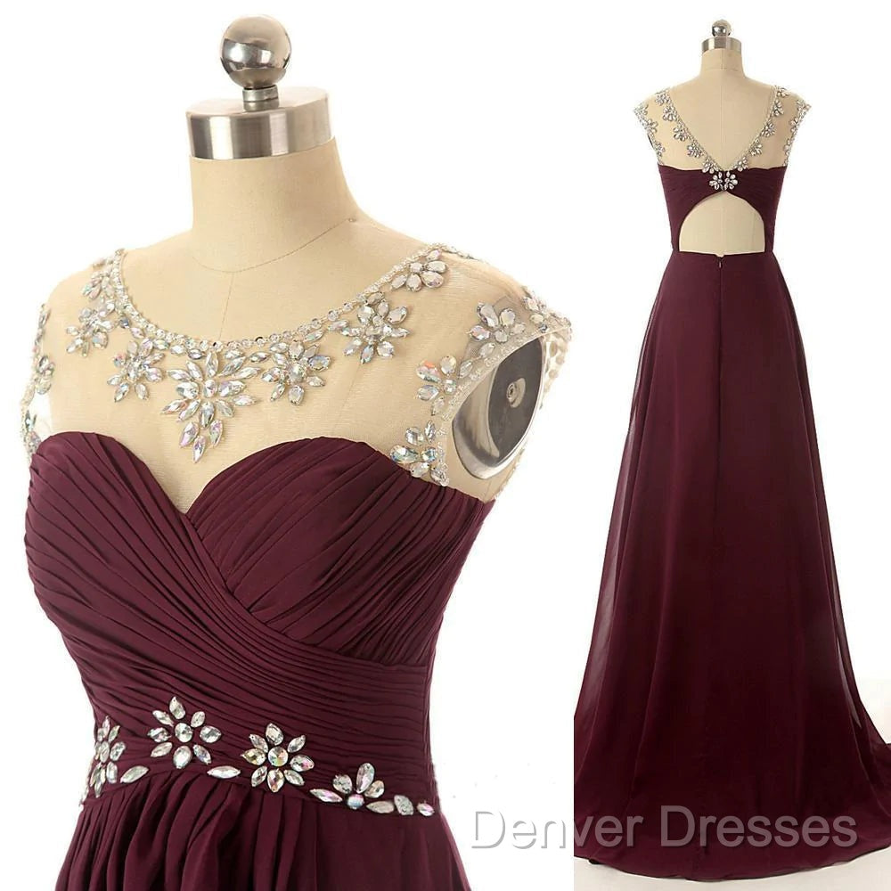 A Line Round Neck Maroon Prom Dress, Maroon Formal Dress, Bridesmaid Dress Secondary image