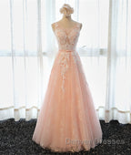 A Line Round Neck Sleeveless Lace Prom Dress, Lace Formal Dress