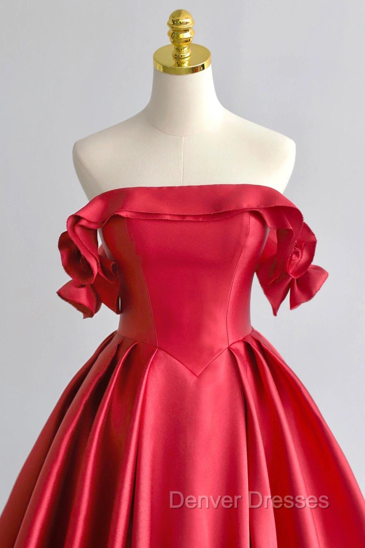 A-Line Satin Long Prom Dress, Elegant Off The Shoulder Evening Party Dress Secondary image