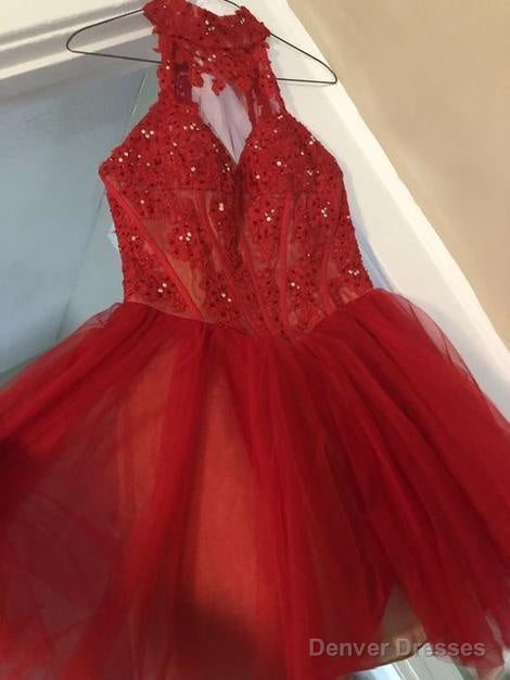 A-Line Short Homecoming Dress With Appliques Main image