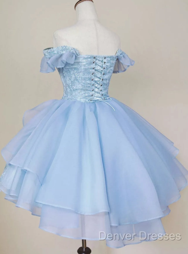 A-Line Short Pink /Blue Homecoming Dress Secondary image