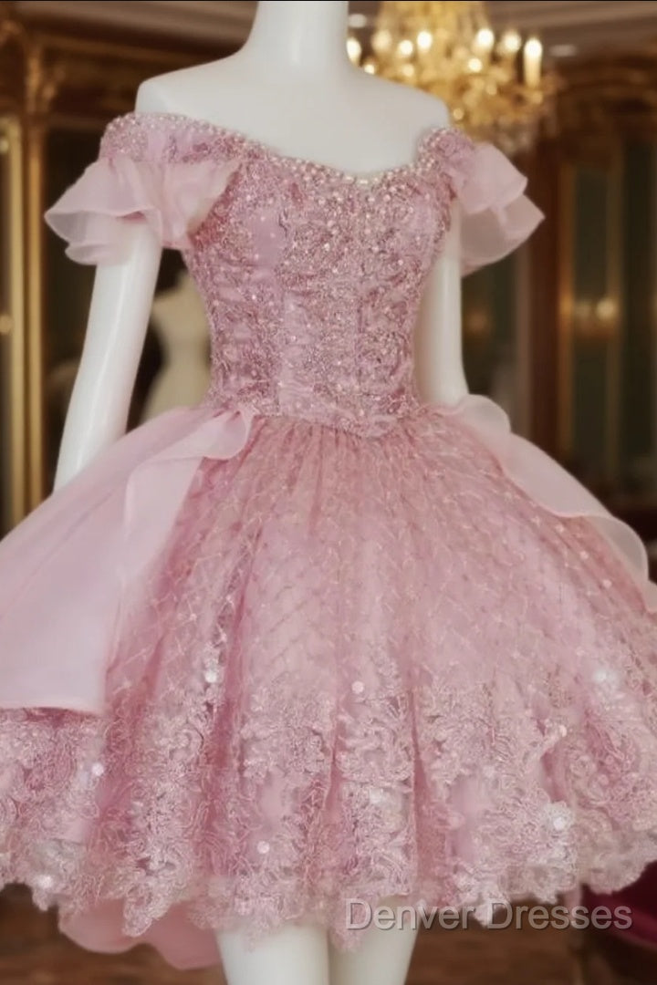 A-Line Short Pink /Blue Homecoming Dress Main image