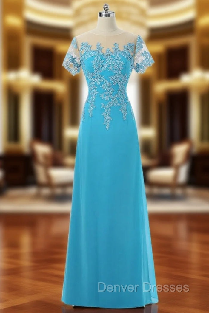 A-line Short Sleeves Chiffon Lace Mother Of The Bride Dress Main image