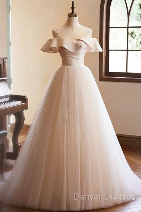 A-Line Sleeveless Backless Spaghetti Straps Floor Length Evening Dress Prom Dress