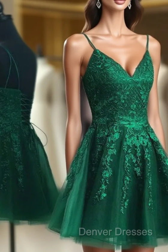 A-line Sleeveless Lace Tulle Homecoming Dress With Appliqued Beading Main image