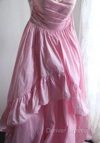 A-Line Spaghetti Strap Satin Long Wedding Dress Birthday Quinceanera Dress Prom Dress