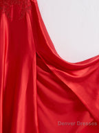 A-line Spaghetti Straps Corset Back Prom Dress With Split