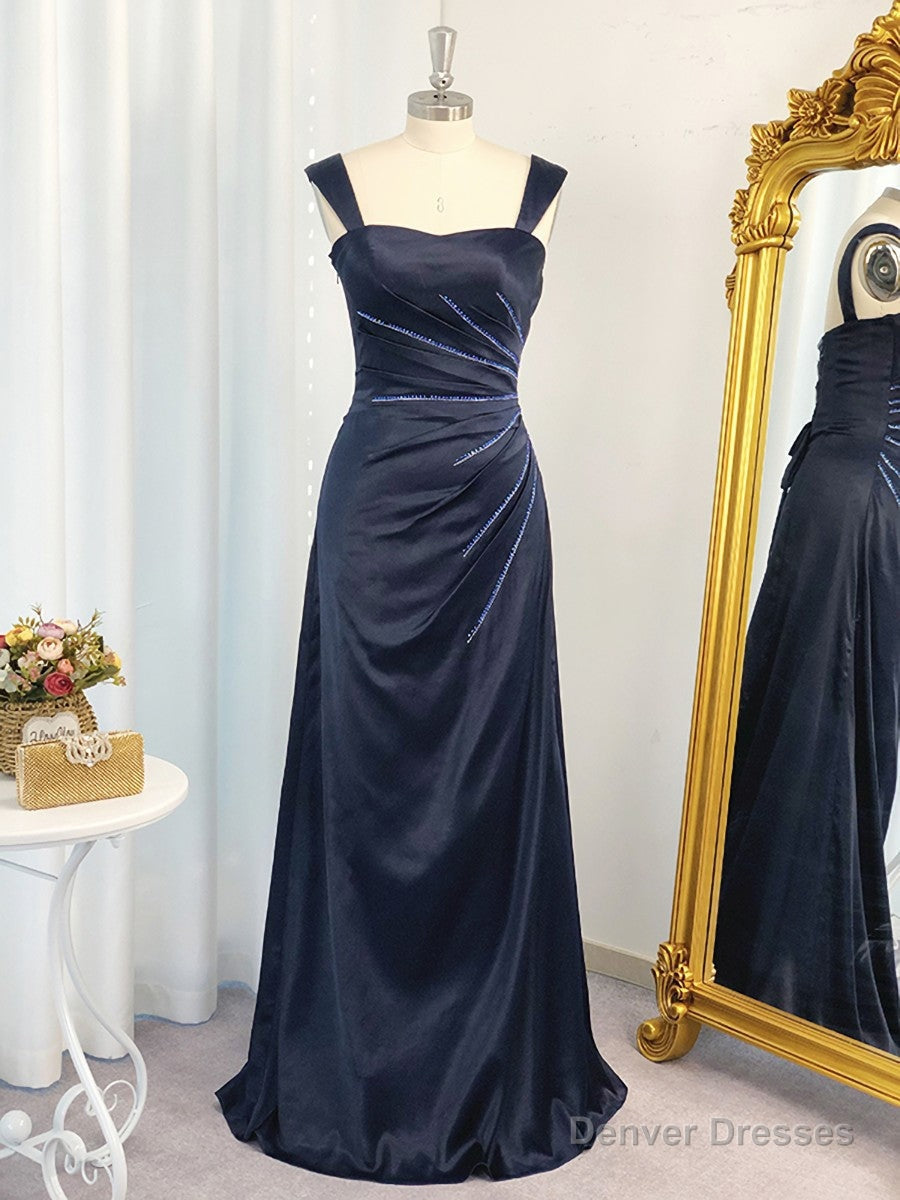 A-line Spaghetti Straps Ruffles Floor-Length Elastic Woven Satin Dress Main image