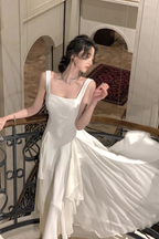 A Line Square Neck Prom Dress Elegant Evening Gown