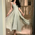 A Line Square Neck Prom Dress Elegant Evening Gown