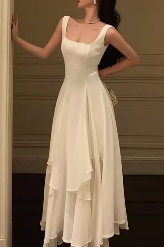 A Line Square Neck Prom Dress Elegant Evening Gown Main image