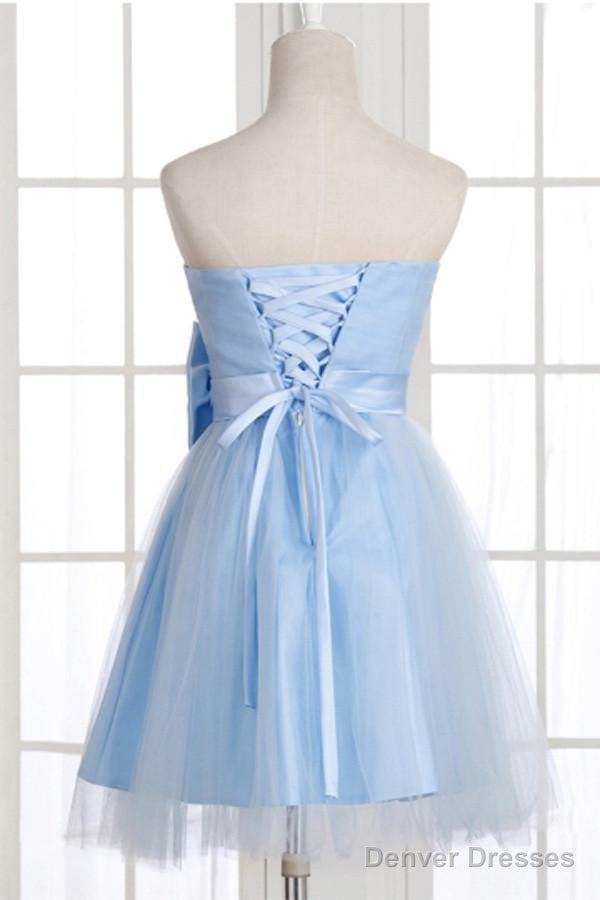 A-Line Strapless Bowknot Short Prom Dresses Homecoming Dress Secondary image