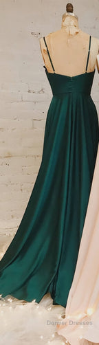A-Line Straps Ruched Long Bridesmaid Dress Formal Dress