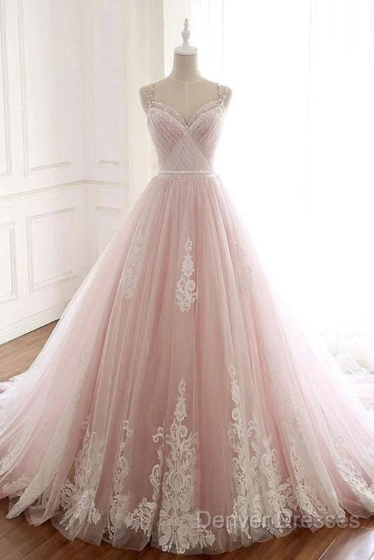 A Line Straps Tulle Lace Appliques Prom Dress Off Shoulder Floor Length Beautiful