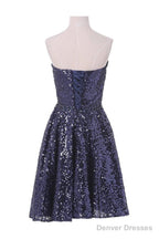 A-Line Sweetheart Knee Length Sequined Homecoming Dress With Beads