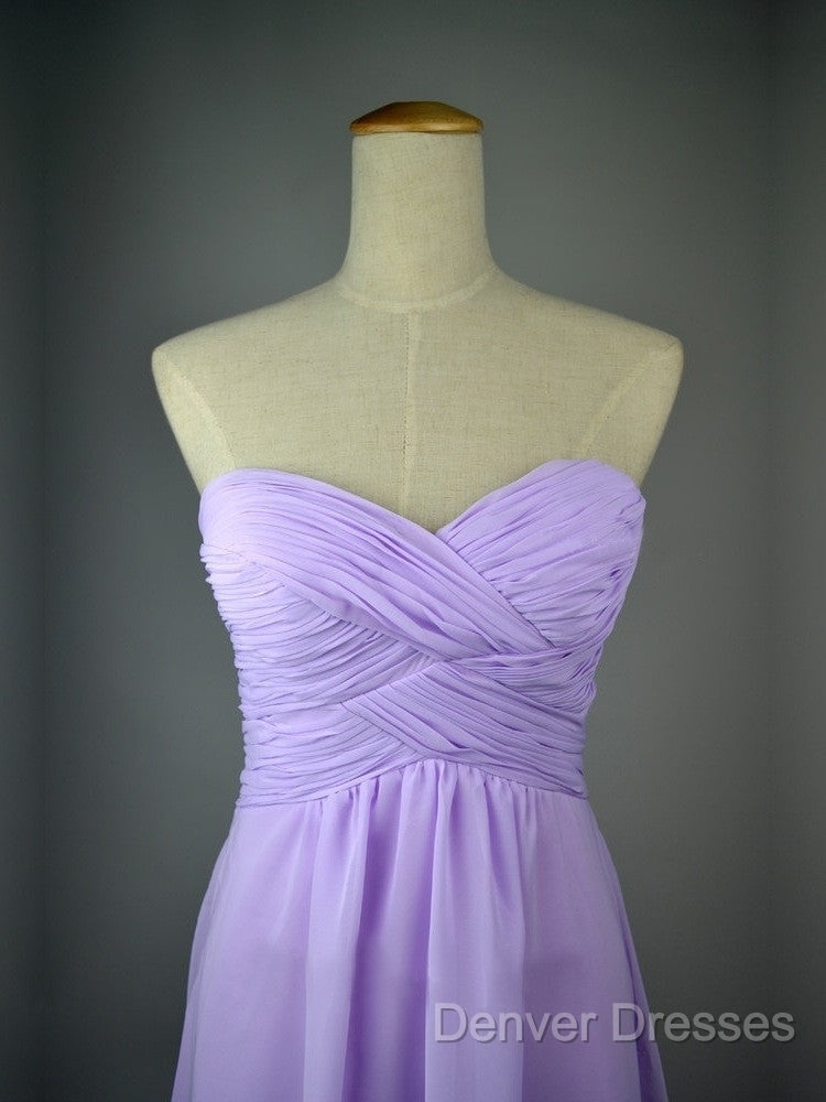 A Line Sweetheart Neck Backless Lilac Long Prom Dress, Lilac Long Bridesmaid Dress Secondary image
