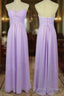A Line Sweetheart Neck Backless Lilac Long Prom Dress, Lilac Long Bridesmaid Dress