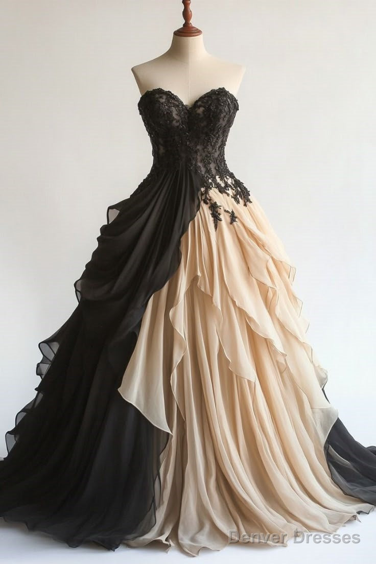 A-Line Sweetheart Neck Chiffon Applique Long Prom Dress Elegant Evening Gown Secondary image